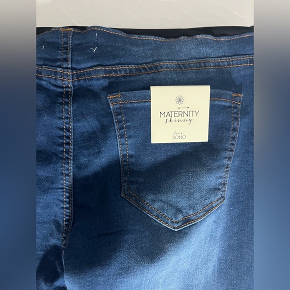 Love Soho Maternity Blue Skinny Jeans Pants Size Medium NWT Recycled Material - Picture 10 of 11
